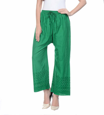 trendzmy Flared Women Green Trousers