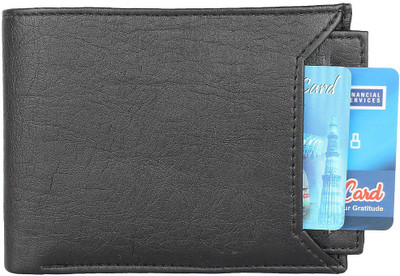 Wildedge Men Black Artificial Leather Wallet(5 Card Slots)