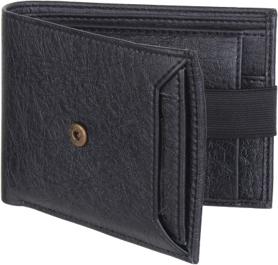 SAMTROH Men Black Artificial Leather Wallet(5 Card Slots)