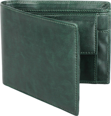 Wildedge Men Formal Green Artificial Leather Wallet(3 Card Slots)