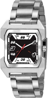 KU STYLISH SQUARE BLACK DIAL - SILVER METAL STRAP WATCH FOR MEN Analog Watch Analog Watch  - For Men