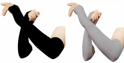 Dressify Polyester Arm Sleeve For Men & Women(Free, Black, Grey)