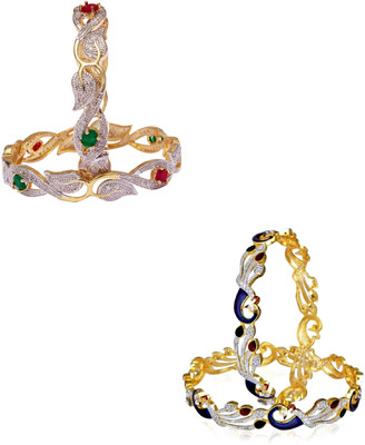 JSD Alloy Gold-plated Bangle Set(Pack of 4)