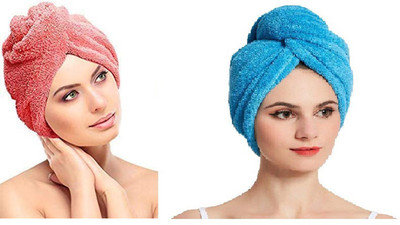 RISCO RETAILS Microfiber 500 GSM Hair Towel(Pack of 2)