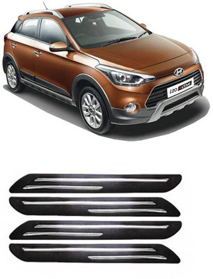 RONISH Silicone Car Bumper Guard(Black, Silver, Pack of 4, Hyundai, i20)