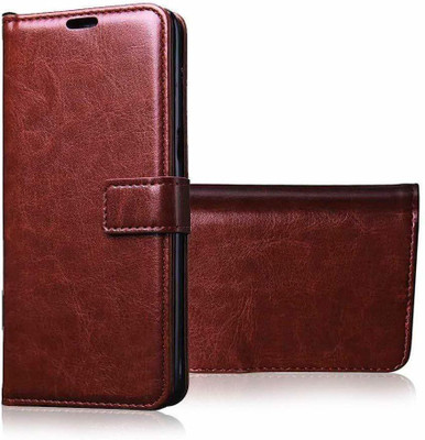Flocculent Flip Cover for POCO M2 Pro, Redmi Note 9 Pro, Redmi Note 9 Pro Max, Redmi Note 10 Lite(Brown, Dual Protection, Pack of: 1)