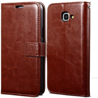 Coverage Flip Cover for Samsung Galaxy On Max(Brown, Dual Protection)