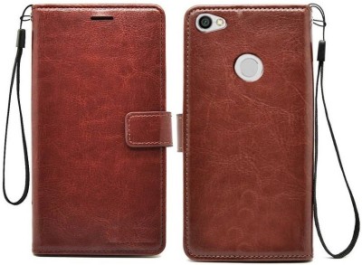 ELEF Wallet Case Cover for Vintage Leather Flip with Wallet and Stand for Xiaomi Redmi 3S Prime(Brown, Dual Protection, Pack of: 1)