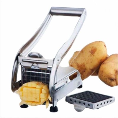 MOHAK French Fries Potato Chips Maker Machine Fry chip Cutter Home Strip Cutter Vegetable & Fruit Chopper(1 x Stainless Steel French Fries Potato Chips Cutter)