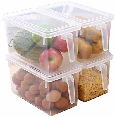 JYNEX Plastic Fridge Container  - 2 dozen(Pack of 2, White)