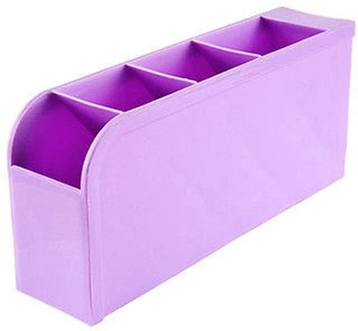 MOSHTU 4 Compartments palstic pen stand(Purple)