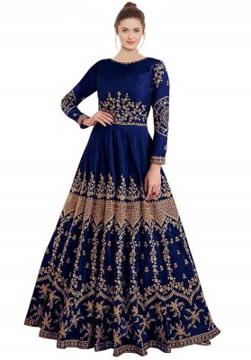 R4R FASHION Anarkali Gown(Blue)