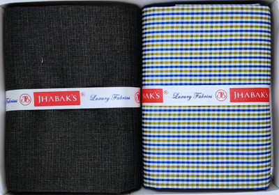 JHABAK'S Polyester Checkered, Self Design Shirt & Trouser Fabric