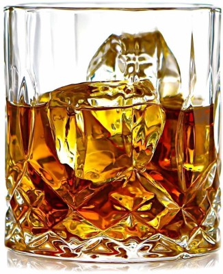 prime world (Pack of 6) Lead-free Opera Design Crystal Whiskey Glass, 300 ml, Clear -Set of 6 Glass Set(300 ml, Glass)