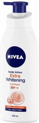 NIVEA Body Lotion, Extra Whitening Cell Repair SPF 15, For All Skin Types, 400ml  (400 ml)