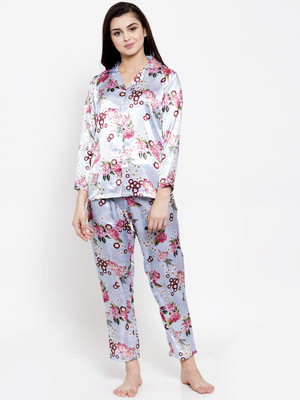 Claura Women Printed Multicolor Shirt & Pyjama set