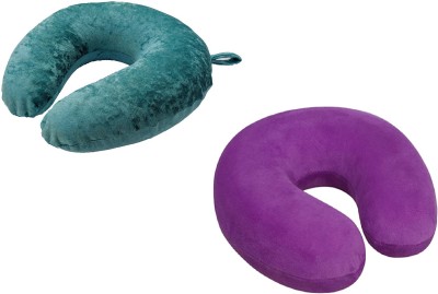 PUMPUM Foam Solid Travel Pillow Pack of 2(Blue+Purple)