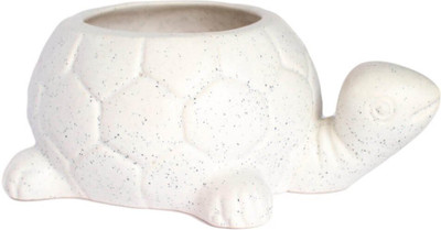 Rjkart Ceramic Small Table Top Turtle Shaped Flower Planter Potter Pot Plant Container Set(Ceramic)