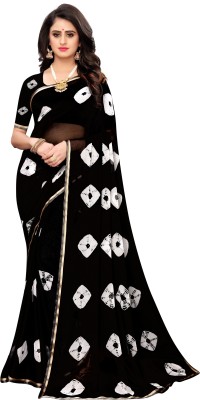 KV Fashion Printed Bollywood Chiffon Saree(White)