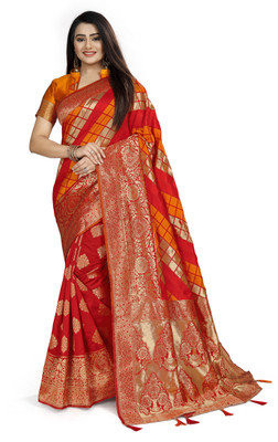 Rukha fab Digital Print Bollywood Jacquard Saree(Multicolor)