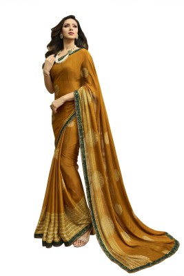 RAJESHWAR FASHION Printed Bollywood Pure Silk, Art Silk Saree(Yellow)