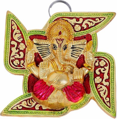 KridayKraft swastik ganesh for wall hanging Decorative Showpiece  -  12.7 cm(Aluminium, Multicolor)