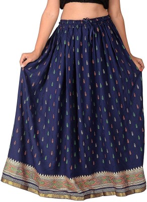 GULKANDI Printed Women Regular Blue Skirt