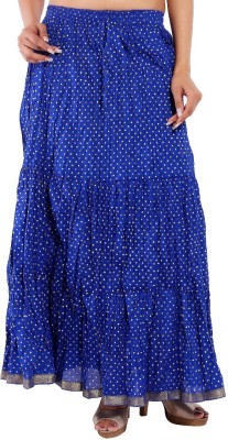 GULKANDI Printed Women Regular Blue Skirt