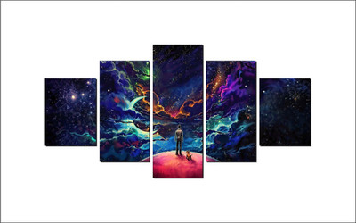 DivineDesigns 41 cm Boy in a Galaxy Pieces Sticker (Size :- 81 X 41 cm) Self Adhesive Sticker(Pack of 1)