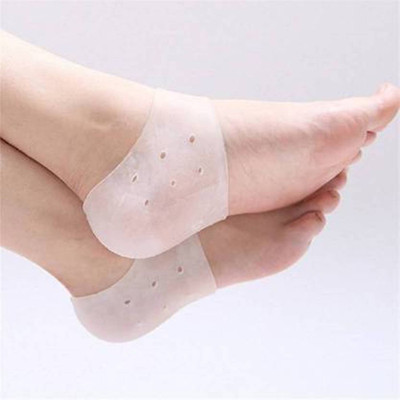 mitawa Silicon Gel Heel Socks Pad Heel Pain Relief and Anti Heel Cracker Heel Support Heel Support(Beige)