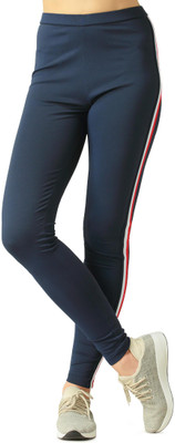 London Rag Solid Women Dark Blue Tights