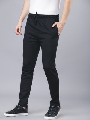 R Heaven Fashions Solid Men Black Track Pants