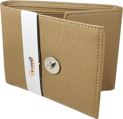Rozvolt Men Beige Artificial Leather Wallet(7 Card Slots)