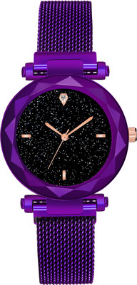 give and take Magnatic lock stap Analog Watch - For Girls