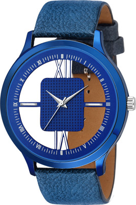 HEEVA TC-143 Latest premium Quality Open dial Blue Leather Strap Analog Watch - For Men