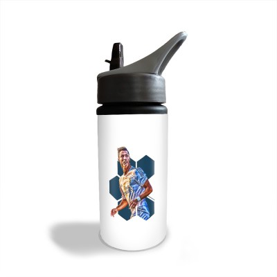 Tee Mafia Ronaldo Hexadesign 500 ml Water Bottle(Set of 1, White)