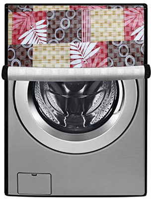 KingMatters Front Loading Washing Machine  Cover(Width: 66 cm, White, Black)
