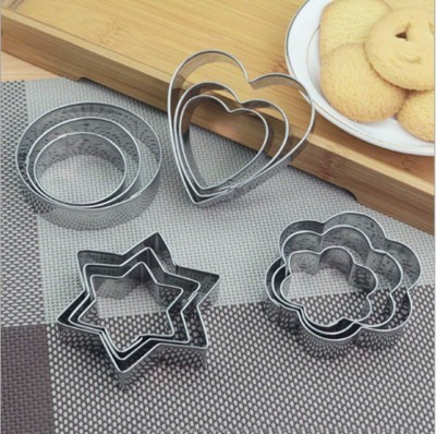 MegaSale 12 Pieces Cookie Cutter Set | 4 Different Shapes, 3 Sizes, Stainless Steel Cookie Cutter(Pack of 12)
