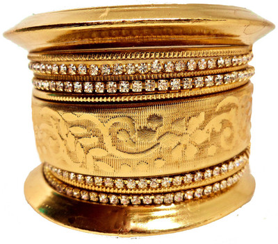 JSD Alloy Gold-plated Bangle Set(Pack of 2)