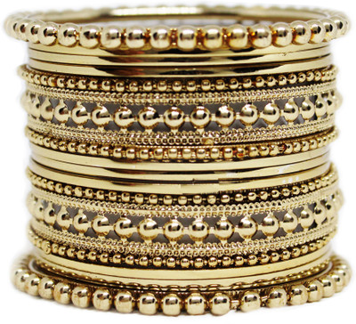 JSD Alloy Gold-plated Bangle Set(Pack of 20)