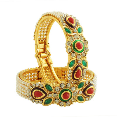Embroco Metal Bangle Set(Pack of 2)