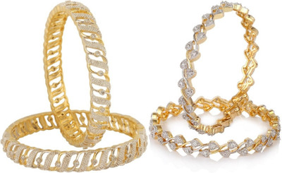 JDX Alloy Gold-plated Bangle Set(Pack of 4)