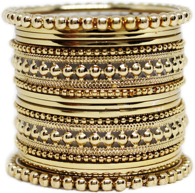 JSD Alloy Gold-plated Bangle Set(Pack of 15)