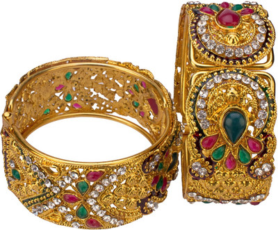JSD Alloy Gold-plated Bangle Set(Pack of 2)