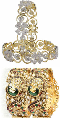 JSD Alloy Gold-plated Bangle Set(Pack of 4)