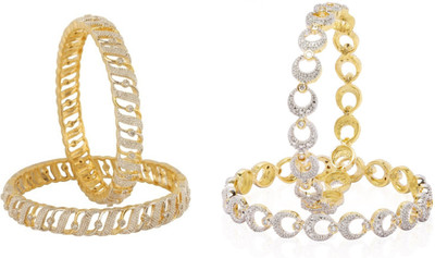 JDX Alloy Gold-plated Bangle Set(Pack of 4)