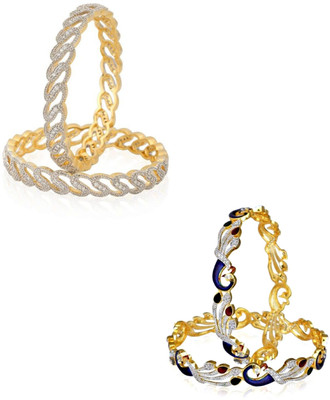 JSD Alloy Gold-plated Bangle Set(Pack of 4)