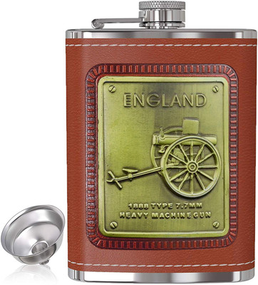 Protos Leak Proof And Stainless Steel Heavy Quality | Silver Color Hip Flask With Funnel Stainless Steel Hip Flask(236 ml)