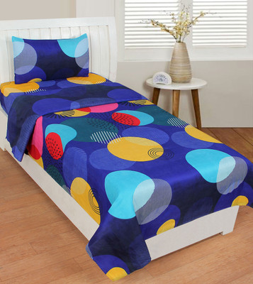 TexTile Furnishers 180 TC Microfiber Single Geometric Flat Bedsheet(Pack of 1, Multicolor)