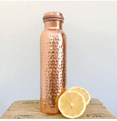 GAGHAR Joint Free Leak Proof Copper Water Bottle for Travel/Home/Office (Hammered) 900 ml Bottle(Pack of 1, Copper, Copper)